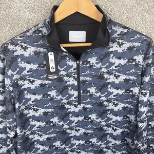 Straight Down Sergeant Pullover Men's Small Camo 1/4 Zip Golf Athletic NEW‎